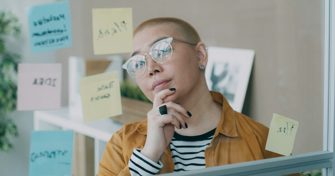 person reflecting on career