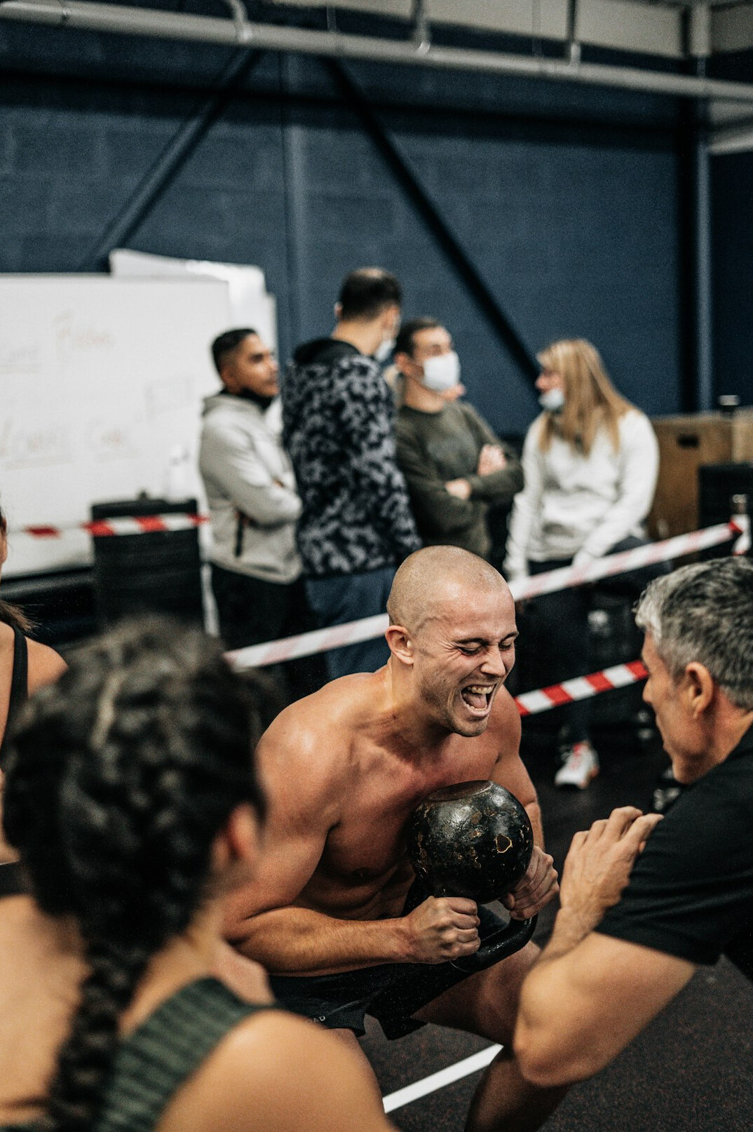 diverse group in training session