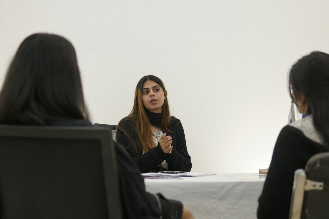 person using body language in talk